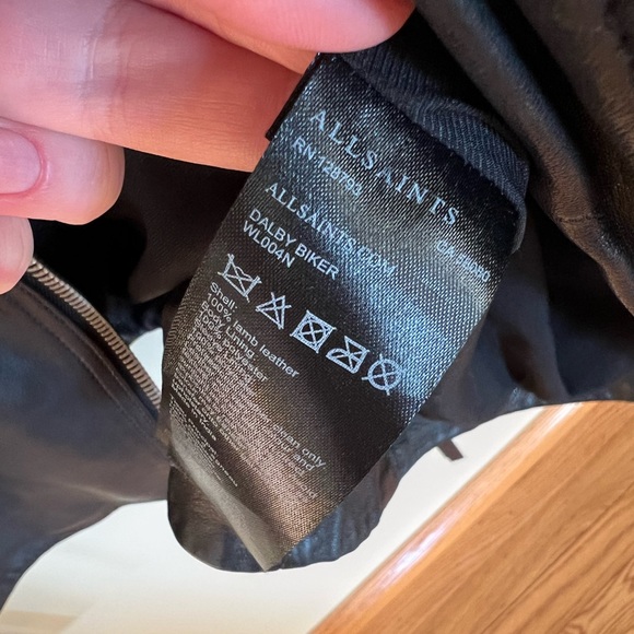 All Saints Black Leather Biker Jacket - Picture 3 of 4